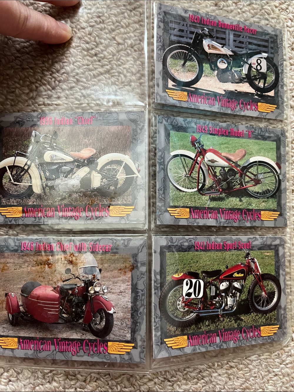 American Vintage Motorcycle Cards - Lot of 5 🏍️